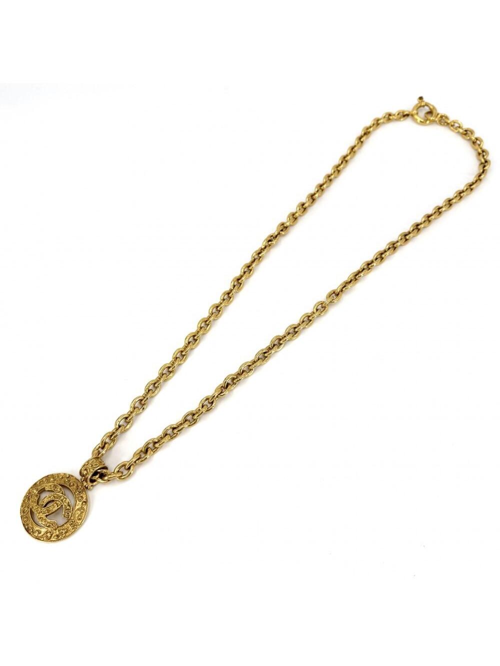 Chanel Cc Logo Round Pendant Necklace #299739C13B - Picture 5 of 9